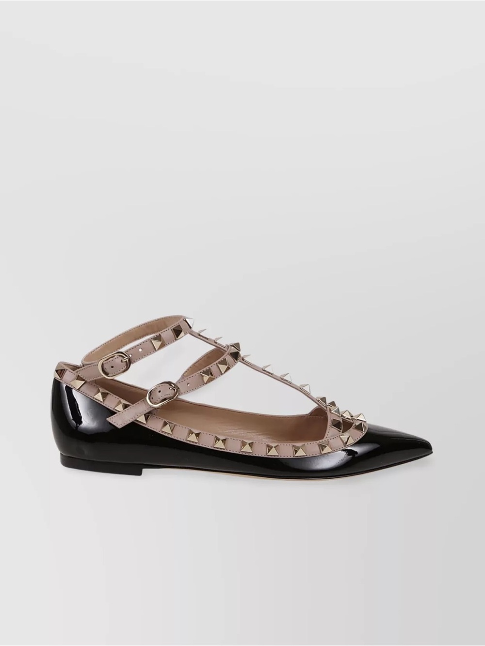 Valentino Garavani Rockstud Patent Leather Black Cage Ballet Flats US Size 6 - Picture 2 of 6